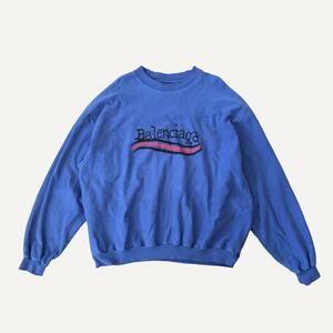 Size 3 - Balenciaga Men's Drawn Logo Campaign Crewneck